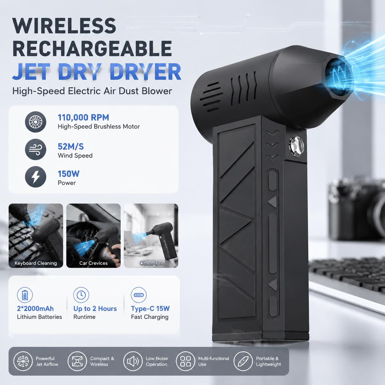 Soffiatore d'aria elettrico da - Office Work Tech recensione e prezzo