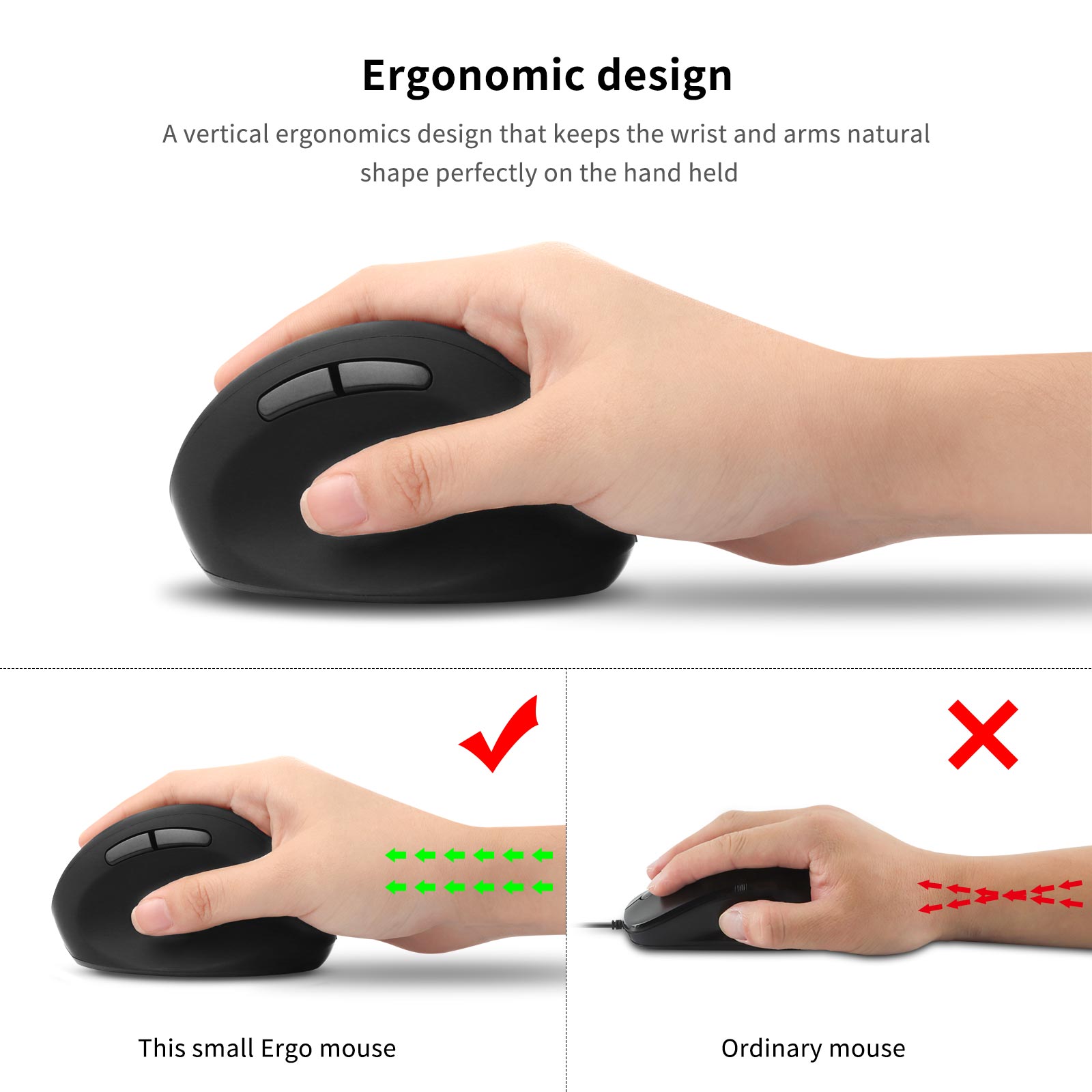 Mouse wireless 2.4G DPI Pulsan - Ergonomic Mouse Vertical recensione e prezzo